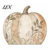 Thanksgiving Table Centerpiece Fall Pumpkin Decoration, Rustic Block Wooden Sign, Autumn Vintage Tiered Tray Decor Farmhouse Tabletop for Shelf Mantel