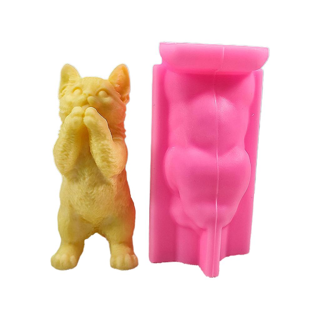 Silicone Candle Mold Scented Soap Wax Mold Cat Silicone Mold for Resin Crafts