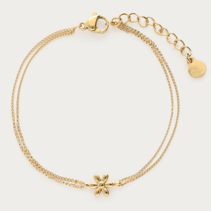 

Gold Multi-Element Bracelet, Simple And Versatile Temperament Internet Celebrity White Fringed Jewelry