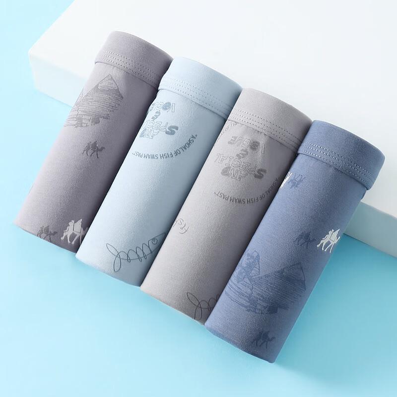 Fenteng Ke'an Men's 4-Pack Cotton Antibacterial Printed Boxer Briefs