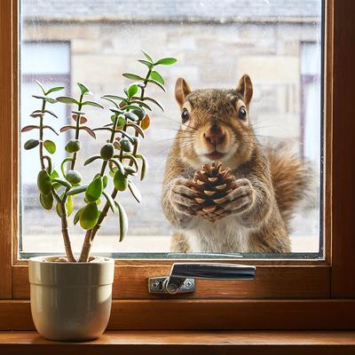 Static Cling Cute Squirrel Window Stickers for Glass Cabinet Shop Window Home Decor
