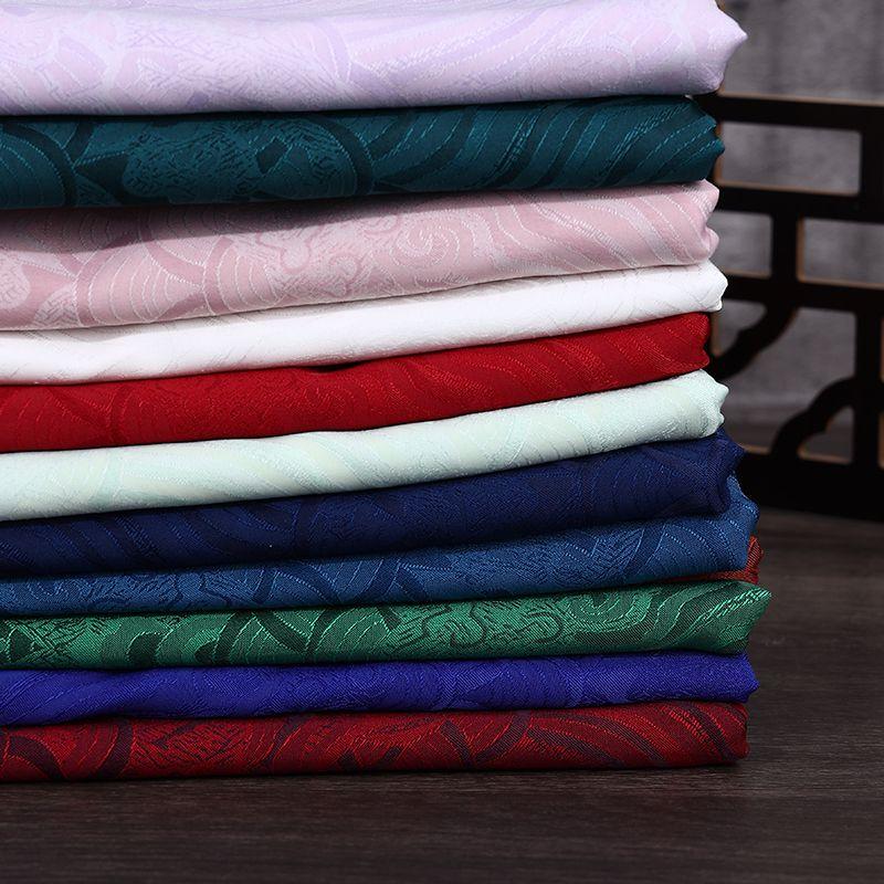 Wave Jacquard Fabric Micro Stretch Breathable By The Meter for Hanfu Dress Horse Face Skirt Sewing Anti Wrinkle Cloth White Red