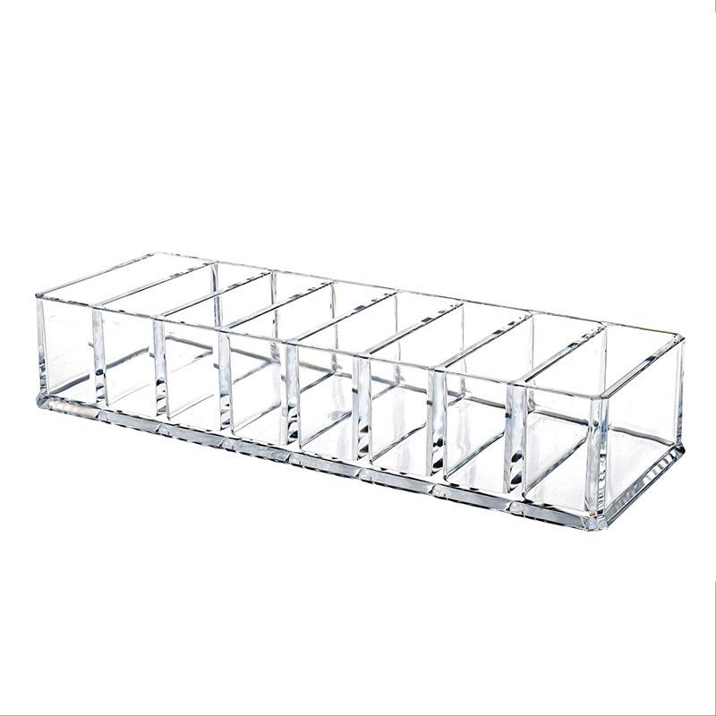 Korean Style Desktop Cosmetic Organizer with 8 Transparent Storage Grids