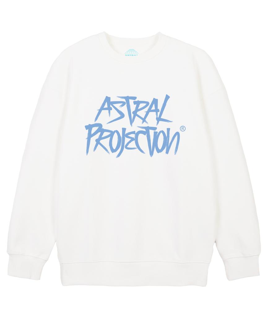 ASTRAL PROJECTION Graffiti Lettering Loose Fit Sweatshirt_White