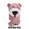 Thickened Winter Kids Plush Hat 2-in-1 Hat Scarf Cute Children's Hooded Scarf  Winter