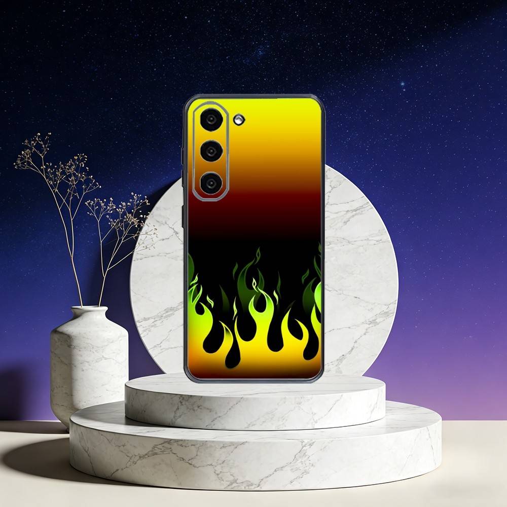COOL Flame Phone Case For Samsung Galaxy A73,A72,A71,A70,A53,A52,A51,Others Soft Black Cover
