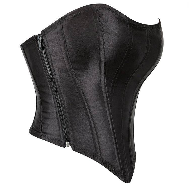 JYL TS Black Ding Summer Women's Retro Palace Style Waist Wrapped Zipper Chest Wrapped with Bone Shaped Clothing