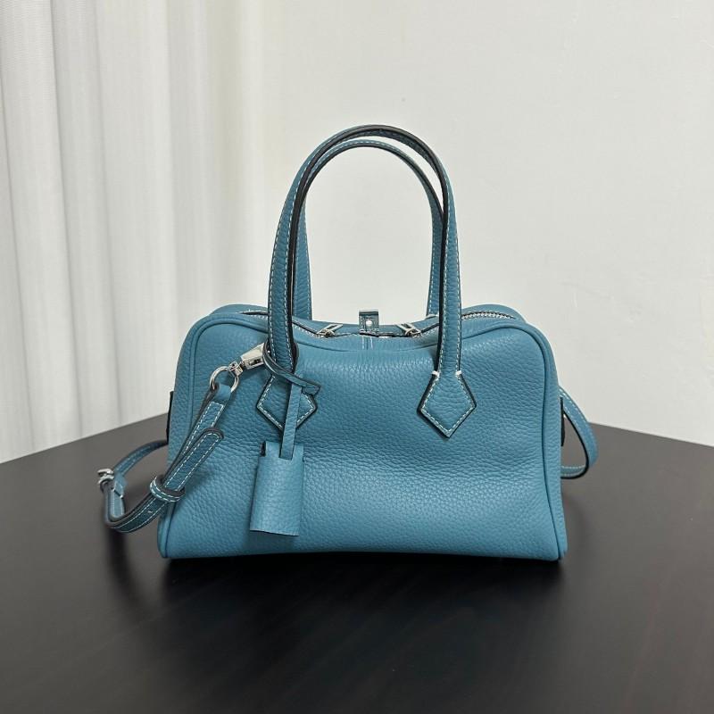 Large Capacity Bowling Bag Genuine Leather Handbag Crossbody Women Fashion Casual