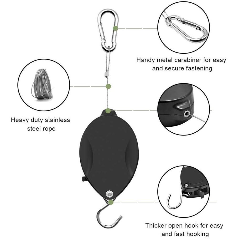 Retractable Plant Pulley Adjustable Plant Hanger Hanging Flower Hook