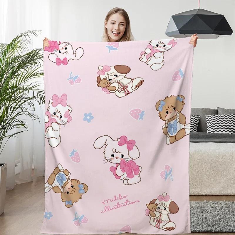 Fleece Blanket Sofa M-Mikkos Cute Warm Knee Bed Camping Custom Nap Fluffy Soft Blankets for Winter King Size Microfiber Bedding