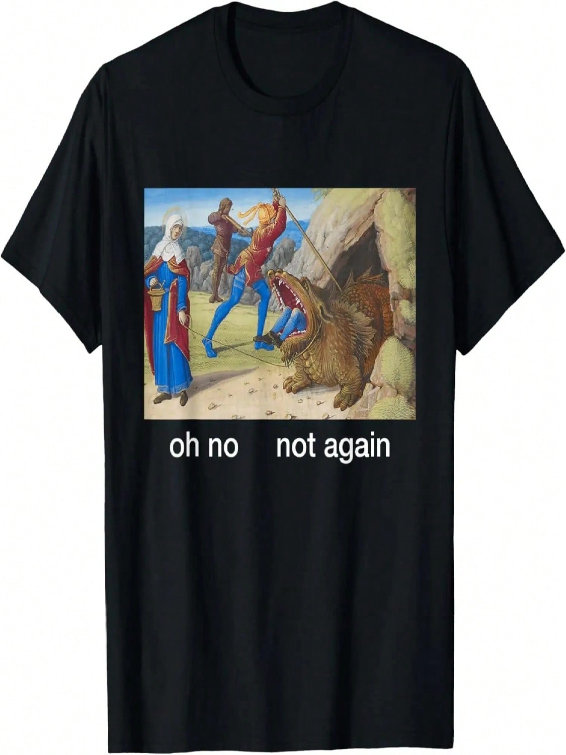 Medieval Classic Art Meme Goth Joke Ironic Funny Graphic T-Shirt S разноцветный