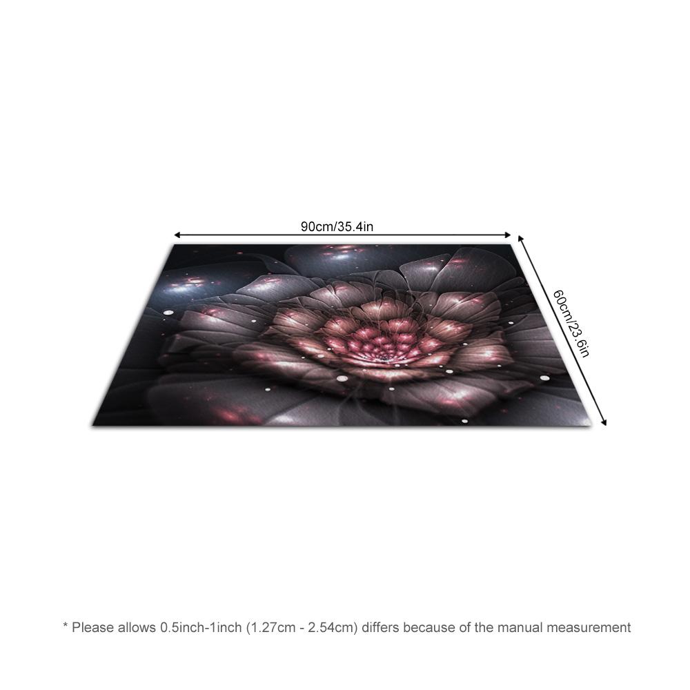Tuniu Floral Galaxy Rug, Dark Pink Rose Pattern Non-Slip Home Floor Carpet Mat for Living Room Bedroom