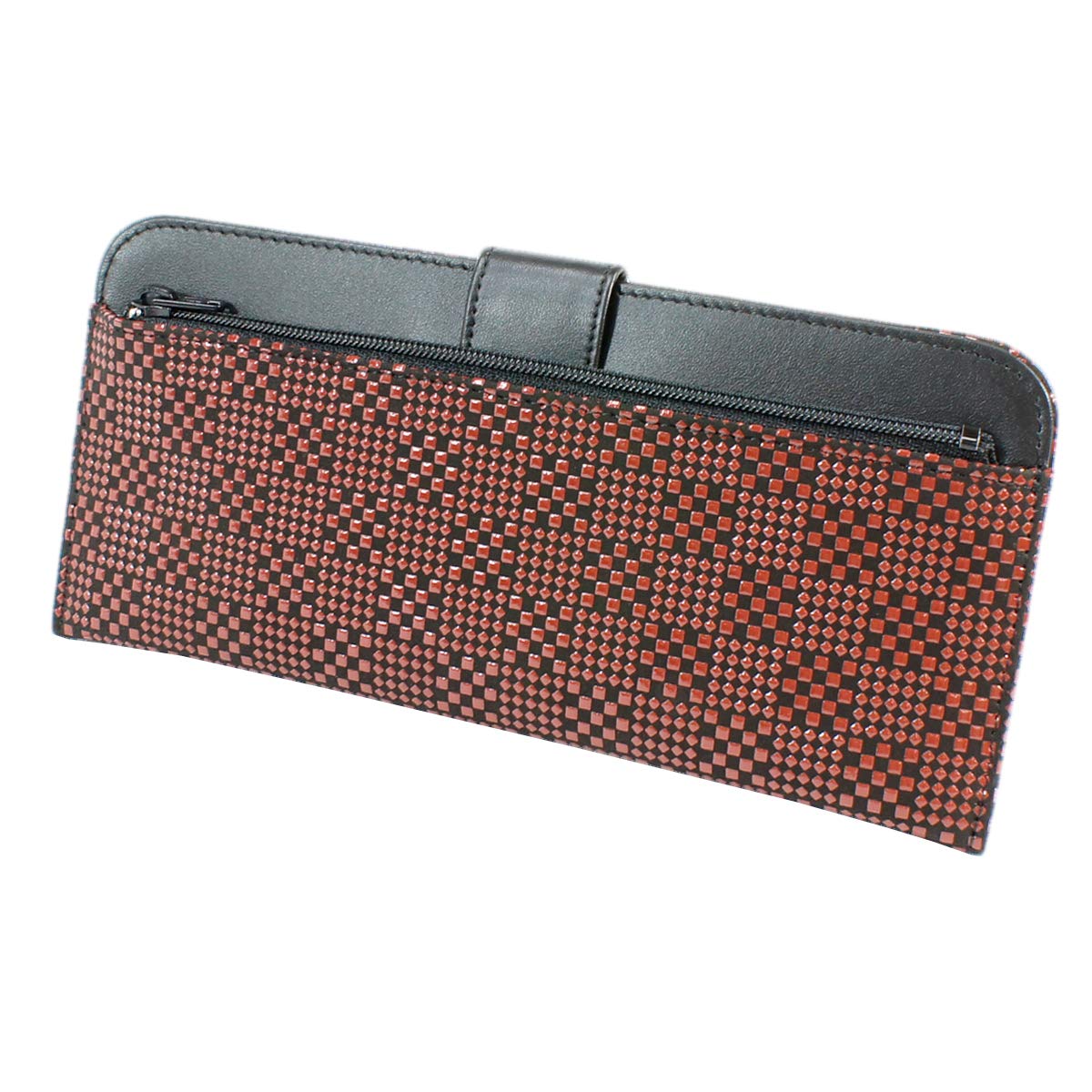 

Inden Long Thin Black with Red Small Checkered Custom Color [Inden-ya] Wallet, Large, Deerskin, Lacquer, Pattern, 2107-21-167,