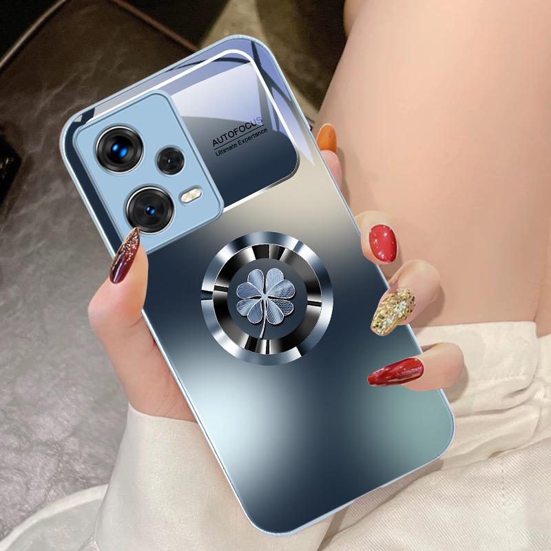 Gradient Flowers For Xiaomi 14 Ultra 13 Lite Redmi Note 13 11 Pro 12 Plus Poco X6 3 Pro F4 6 GT Tempered Glass Phone Case