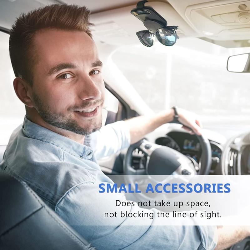 Sunglass Holder for Car Visor,Magnet Sunglasses Holder for car,Leather Car Sunglass Holder,Visor Sunglasses Clip with Storing Glasses Cards