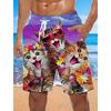 Men's Beach Shorts Summer Surfing Shorts Cat Pattern Casual Sports Shorts Men's Beach Shorts