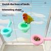 Parrot Perch Bird Dual Purpose Food Bowl Stand Bird Bowl Scratching Stick Climbing Paw Grinding Toys For Birds Cage Accessories