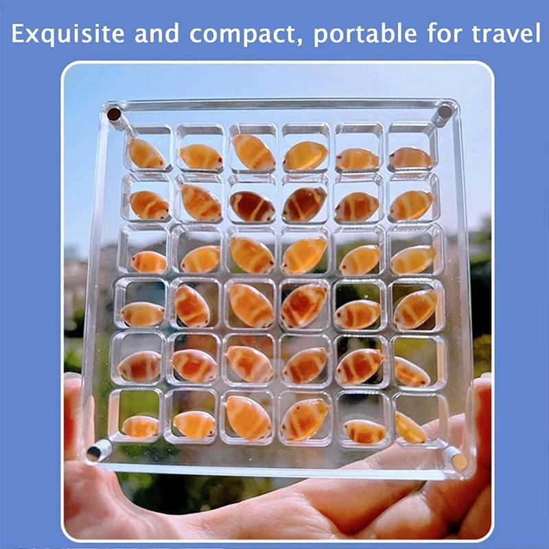 36 grids Acrylic Seashell Display Box with Magnets Durable Starfishs Trinket Storage Case for Bead Nail Jewelry