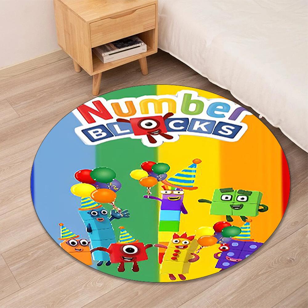 Numberblocks Printed Round Rug Carpet Chair Rug Area Rug Entryway Doormats,for Office Chair Living Room Bedroom Kitchen Room.