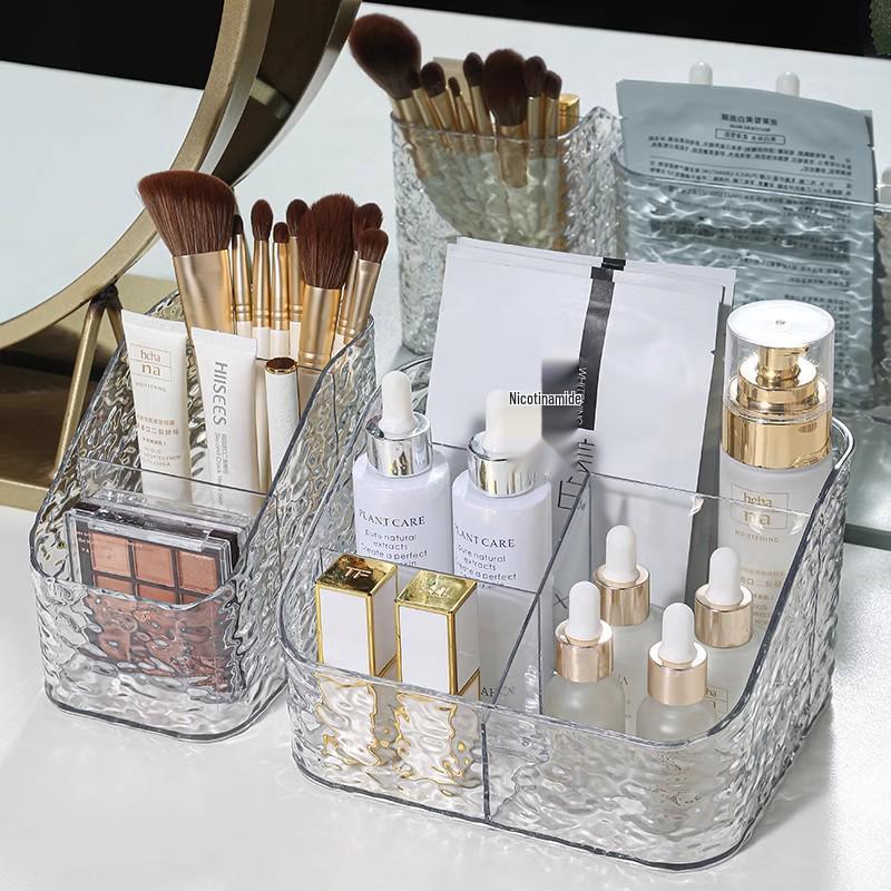Ripple Makeup Brush and Skincare Storage Box – Large Capacity Luxury Organizer for Cosmetics and Miscellaneous Items