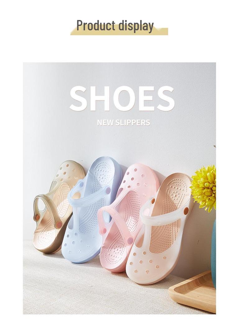 Women's Summer Non-Slip Jelly Sandals – Closed Toe, Thick Sole, Soft Beach Shoes