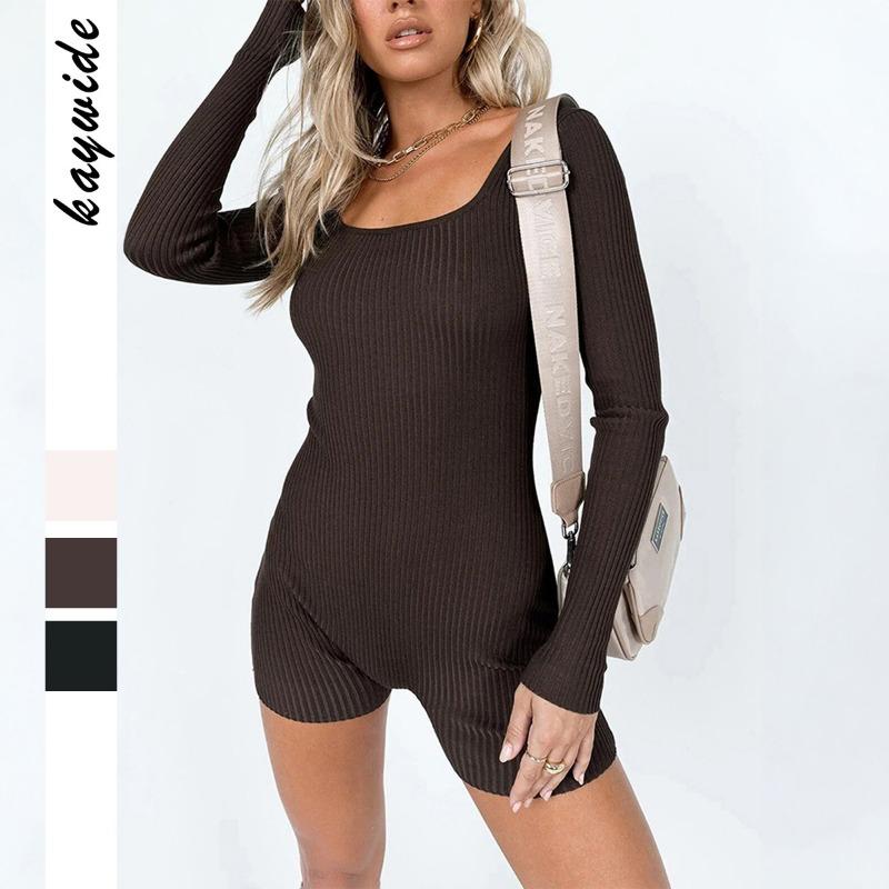 Salopetă sport cu elasticitate ridicată, cu mâneci lungi, pentru femei, de primăvară și vară