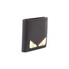 Fendi Metallic Monster Eyes Short Double Fold Wallet Men Wallet Black 7M0169-SQP-F0KUR