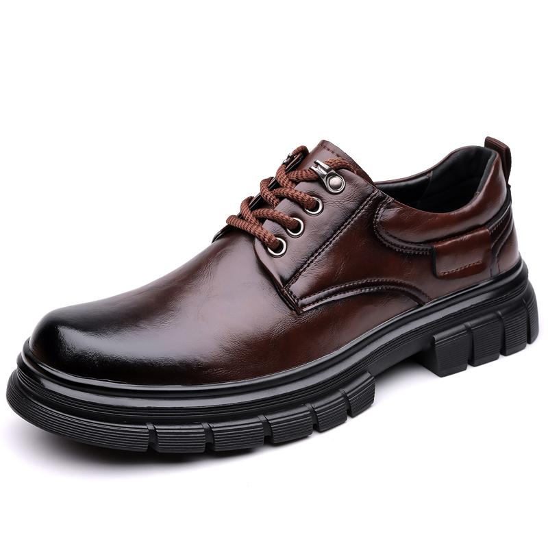 

Модные деловые мужские кожаные туфли Классический минималистский стиль Повседневная офисная мода для вечеринок Уличное качество Черные коричневые туфли Новые 44 коричневый