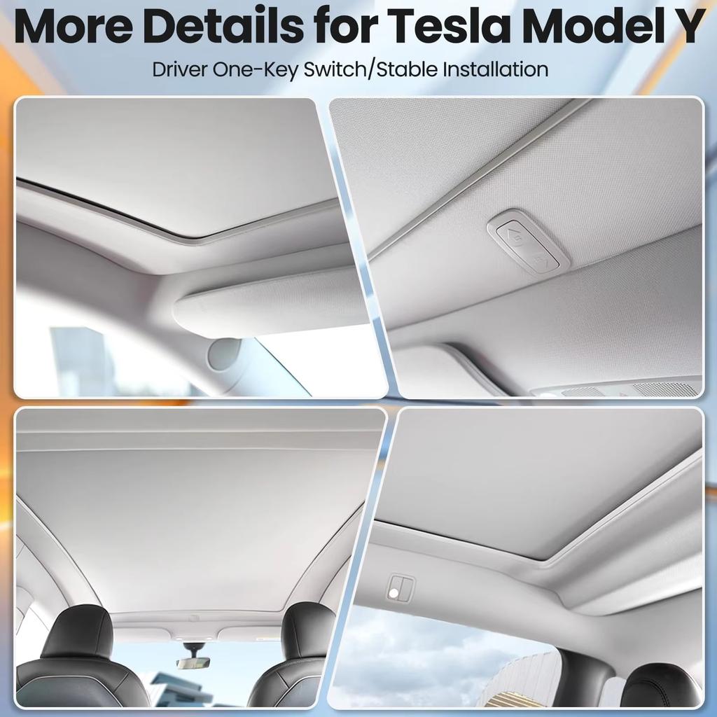Electric Sunshade for Tesla Model Y Juniper 2025 2026 Integrated Car Sunroof Shade Retractable Sun Visor Interior Parts el3
