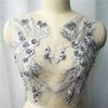 Appliques Sew White Black Wedding Gown Appliques 3D Flower Tassel Beads Lace Appliques Sew Patch