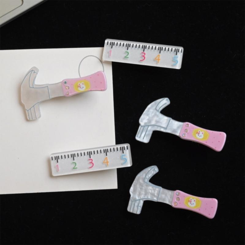 Creative Duckbill Hairpins Hammer Hair Clips Ruler Hair Barrettes Hair Accessories Alligators Hairclip Women Girls Gifts