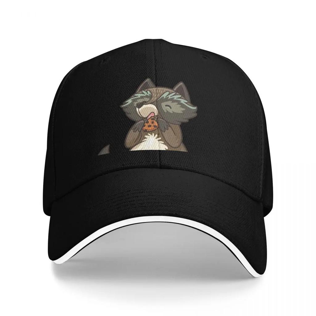 Funny little raccoon eating cookies Baseball Cap New In Hat hats on offer Hats For Men Womens