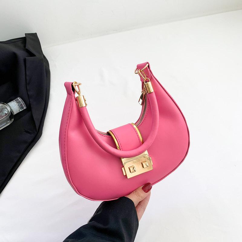 Simple and Fashionable Underarm Women's Bag with Unique Design for Commuting, Single-shoulder Crescent-shaped Bag