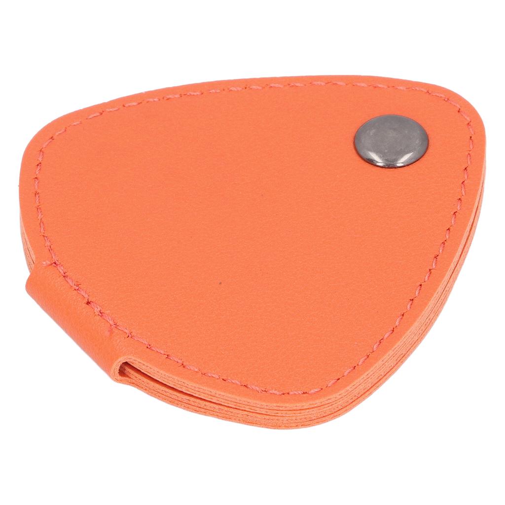 Guitar Pick Storage Bag 6 Slots Container PU Leather Metal Buckle Picks Holder Pouch for Daily Performance Use Orange