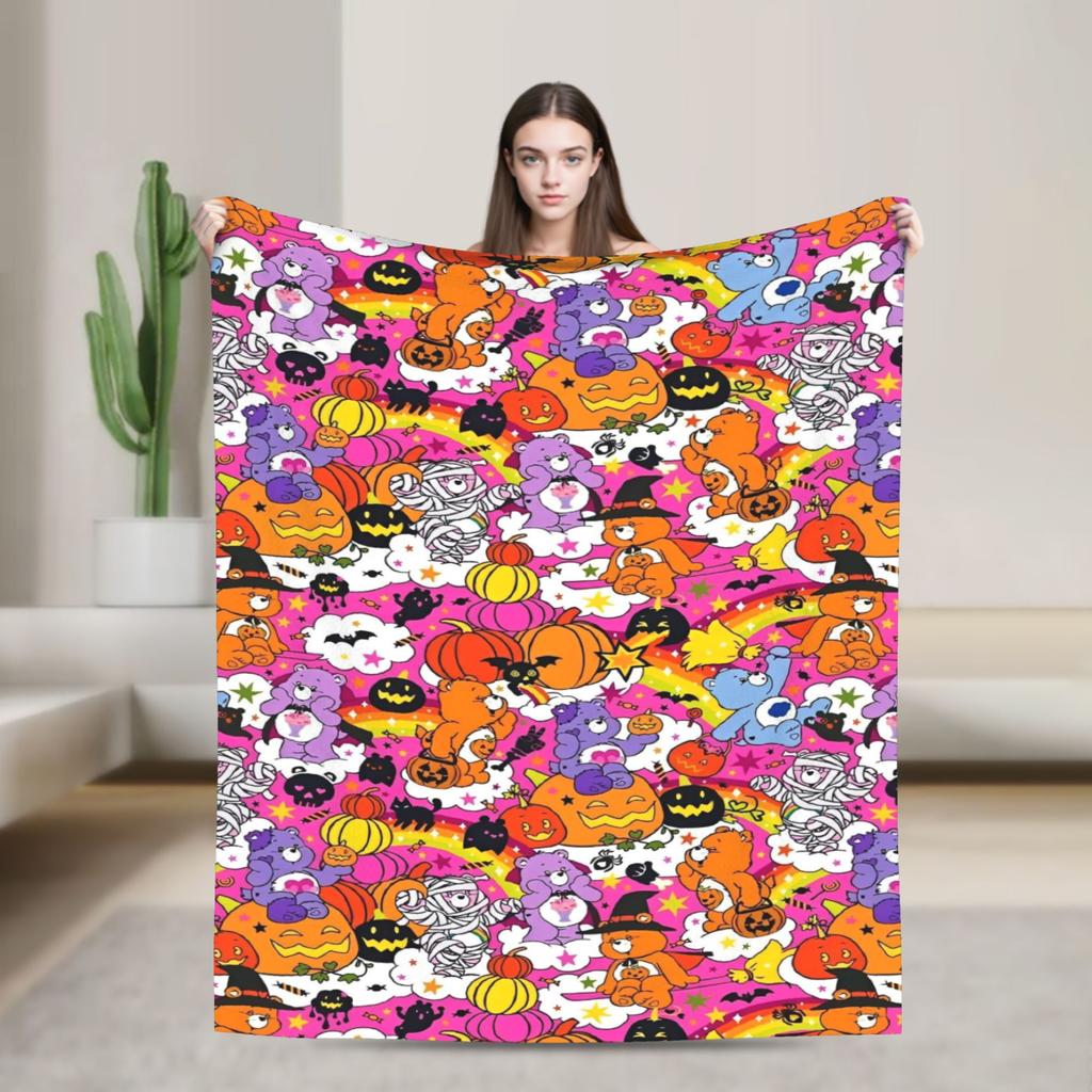 Cartoon Care Bears Blanket Animal Travel Flannel Bedding Throws For Bedroom Warm Soft Custom DIY Quality Bedspread Gift