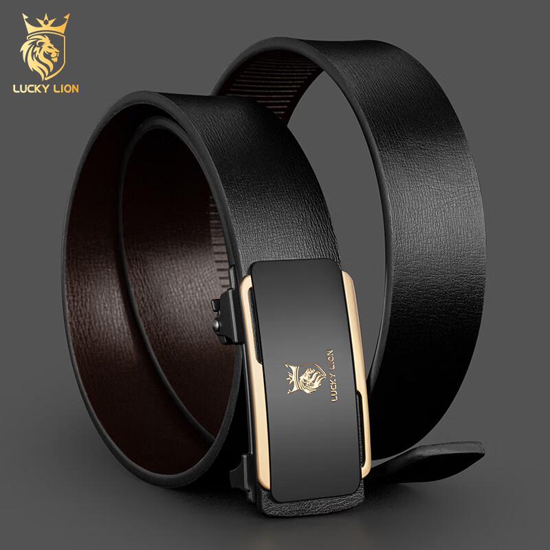 LUCKY LION Men's Automatic Buckle Leather Belt