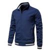 Casual Stand Collar Autumn and Winter Versatile Sports Solid Color Jacket Men's Clothing