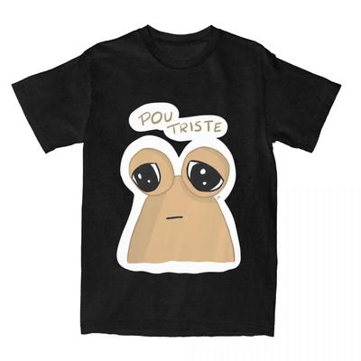 Leisure My Pet Alien Pou Pou Sad T Shirt Men Women Pure  Anime Game Tees Shirt Graphic Clothing