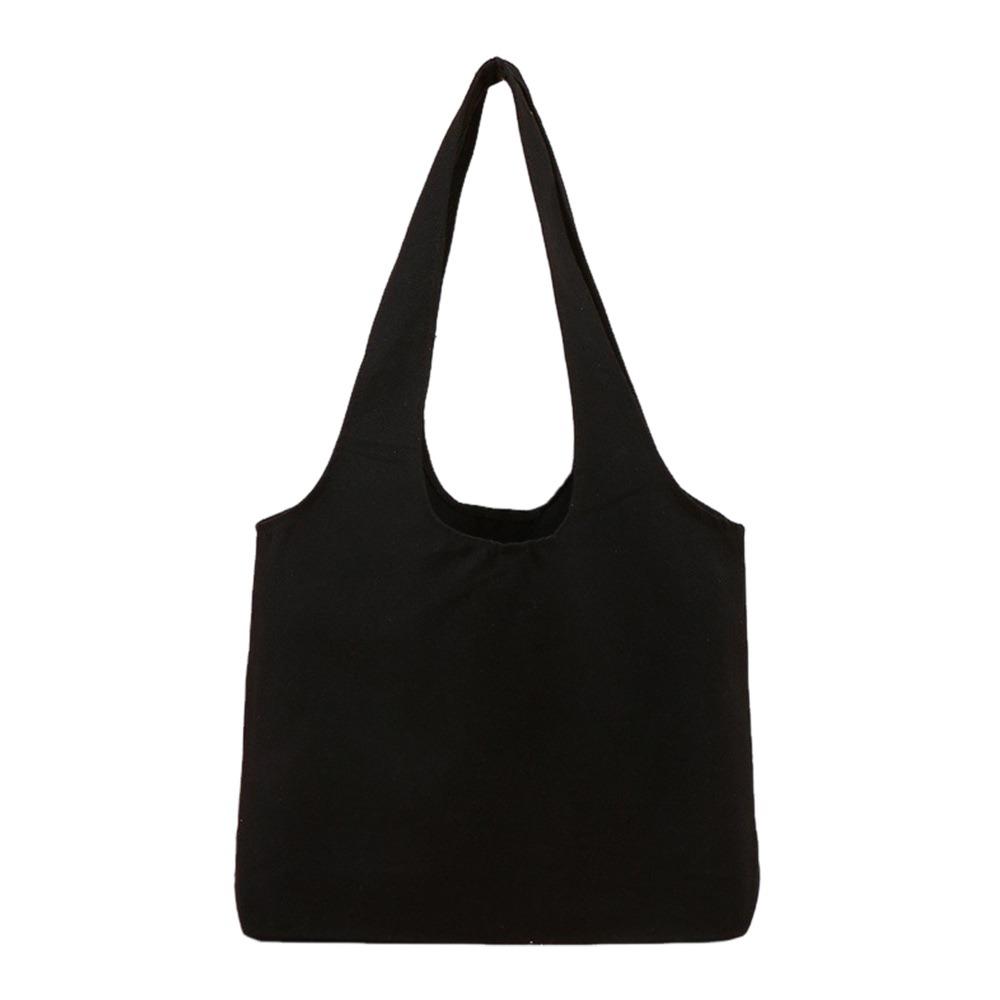 

Pure Color Canvas Shoulder Bag Colored Canvas Urban Minimalist Large Capacity Bag Fashion Printing Macaron Canvas чорний