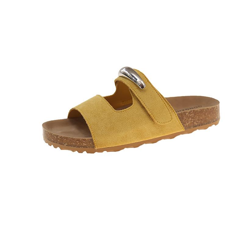 

Flat-bottomed thick-soled Boken slippers and sandals 2025 summer new non-slip belt buckle outer wear casual soft-soled women s shoes 35