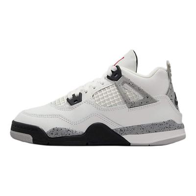 Air 4 Retro OG PS White Cement 2025 Kids Sneakers Summit-White Fire-Red Tech-Grey IB4388-100