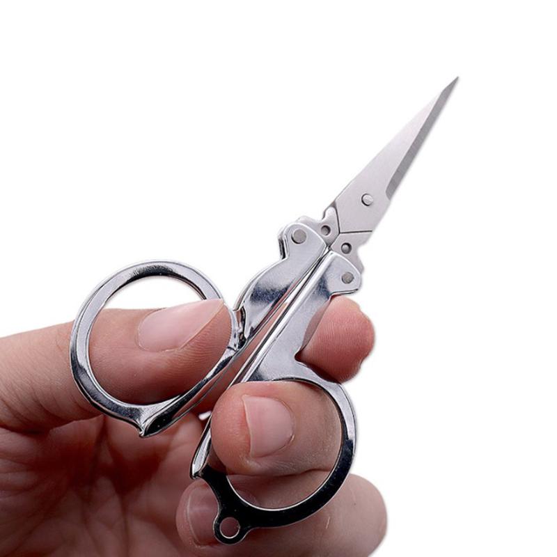Folding Scissors Pocket Travel Small Crafts Sharp Blade Emergency Mini Foldable Needlework Tailor Fabric DIY Tool