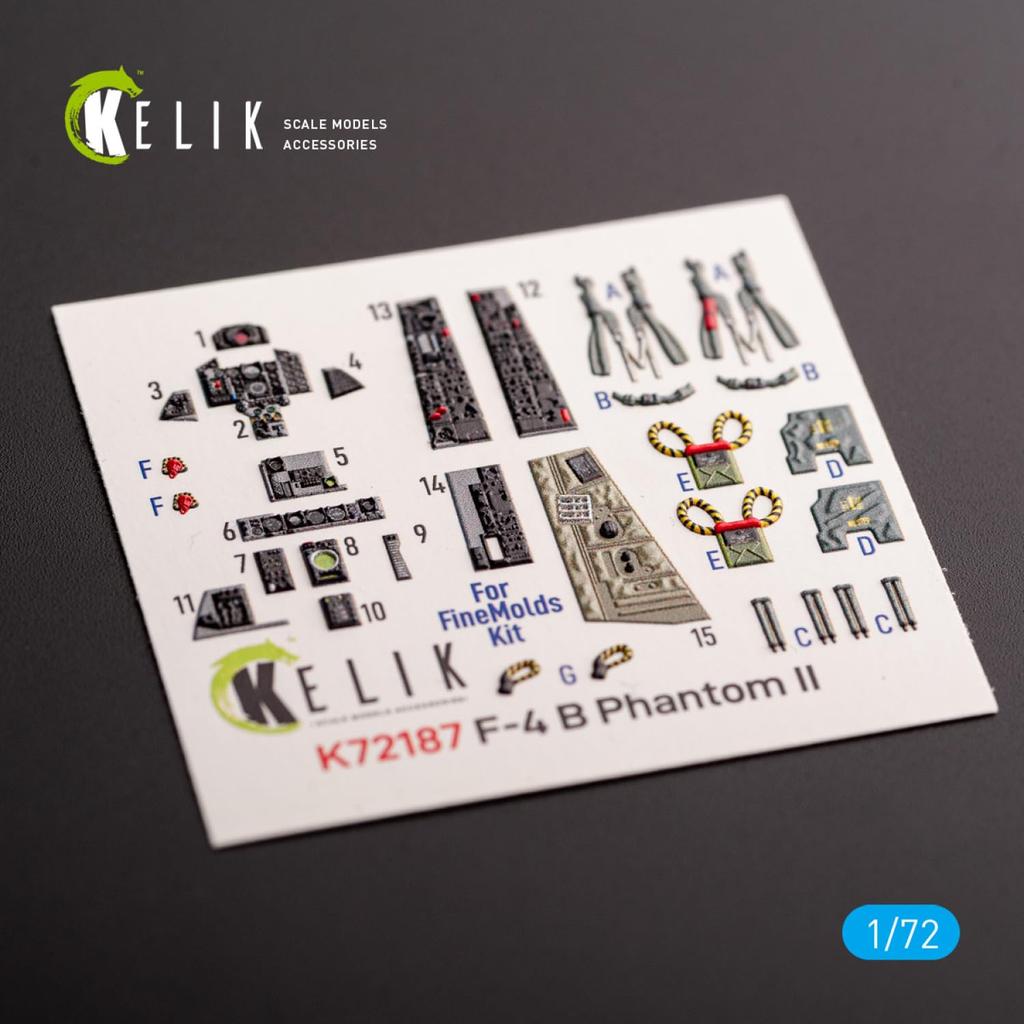 Reskit 1/72 F-4B Phantom II Interior 3D Decal (for Fine Molds) Plastic Model Decal RSKK72187 (Airplane)