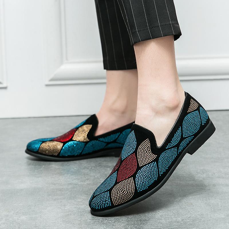 Men Fashion Glitters Rhinestones Bling Party Wedding Loafers Men's Casual Shoes Mens Light Comfortable Driving Outdoor Flats