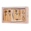 8 Pieces Vintage Decorative Wooden Rubber Stamp Plant Wooden Rubber Stamps for Scrapbooking Dairy Gift Wrap Card Making