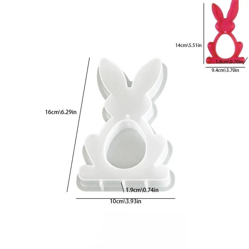 3D Easter Bunny Ornament Silicone Mold DIY Egg Mushroom Shapes Pendant Mould Cute Rabbit Resin Plaster Casting Molds Home Decor
