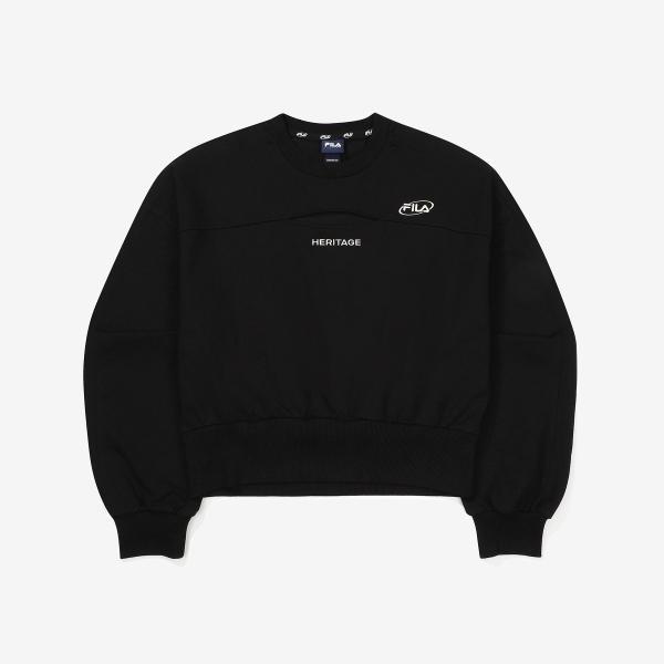 Fila Embroidered Cotton Blend Stretch Cutout Sweatshirt Fs2pof3154f blacks/100