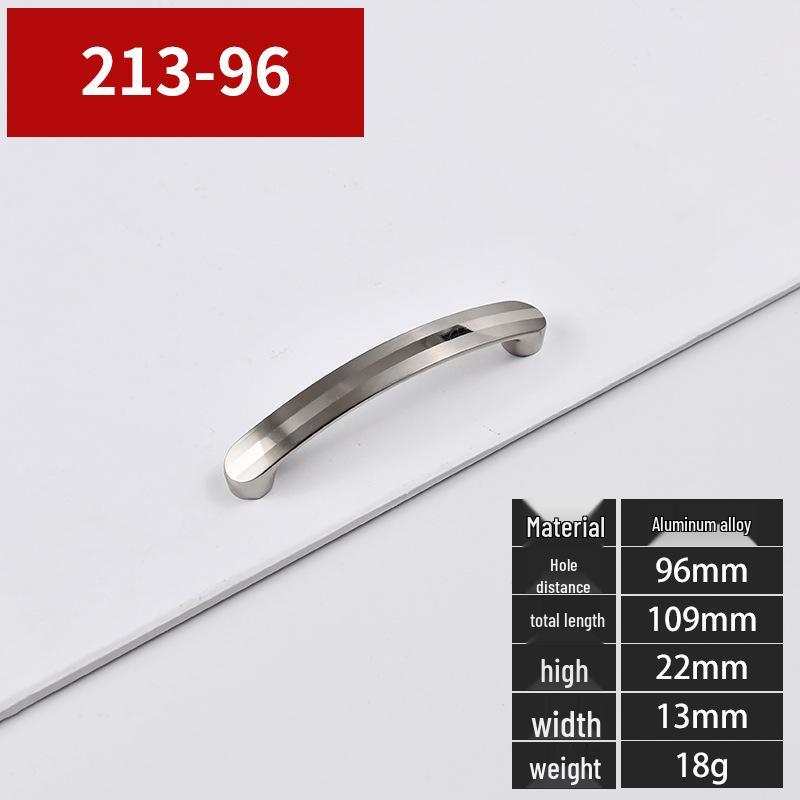 Modern Minimalist Brushed Die-Cast Aluminum Cabinet and Wardrobe Door Handle