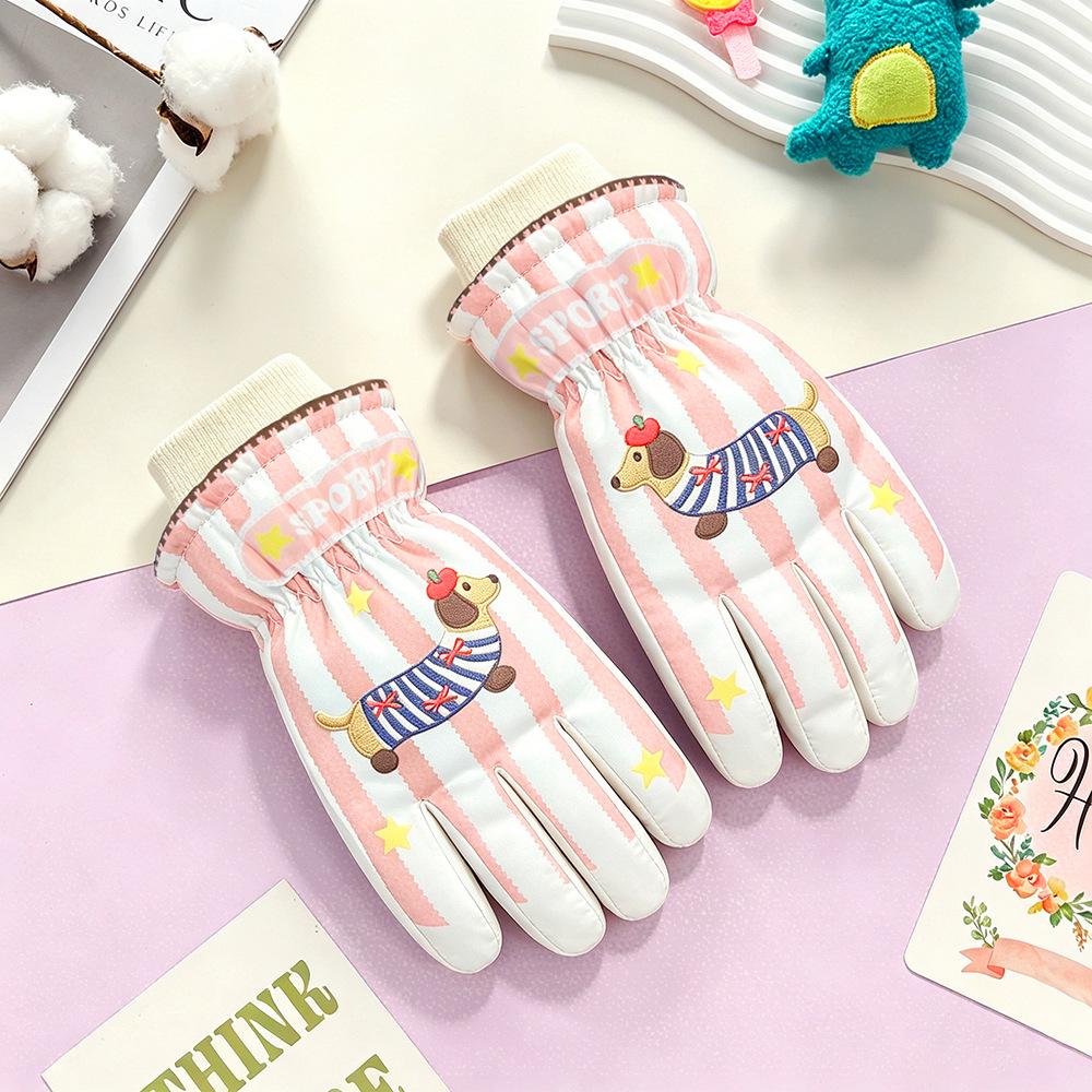 Kids' Winter Ski Gloves: Waterproof, Windproof, Thick Fleece-Lined for Boys & Girls Snow Play, Cycling, and Outdoor Activities