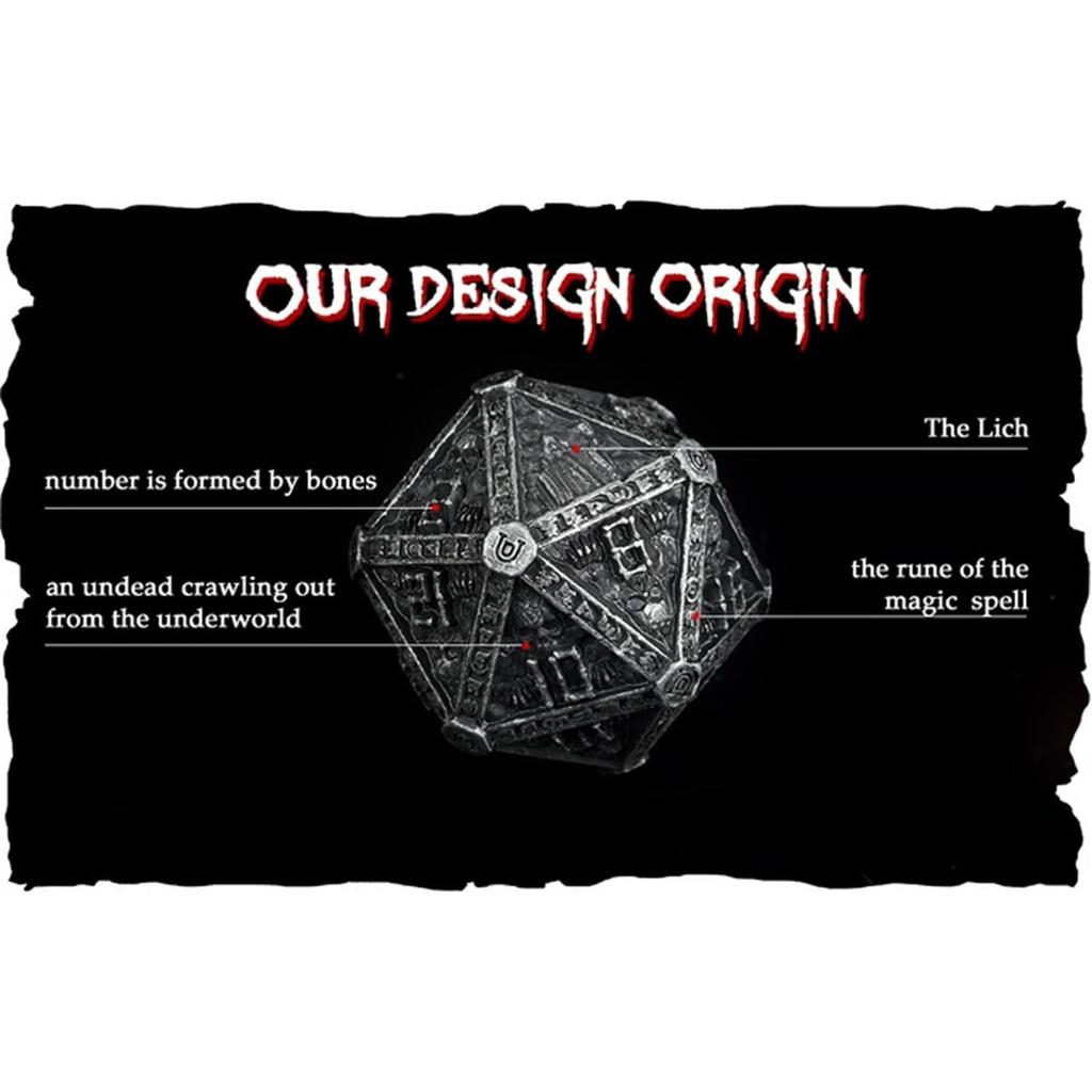 Mystery Skull Metal DND Dice Set for Dungeons and Dragons, Unique Magic RPG Role Playing Game Accessories Gifts